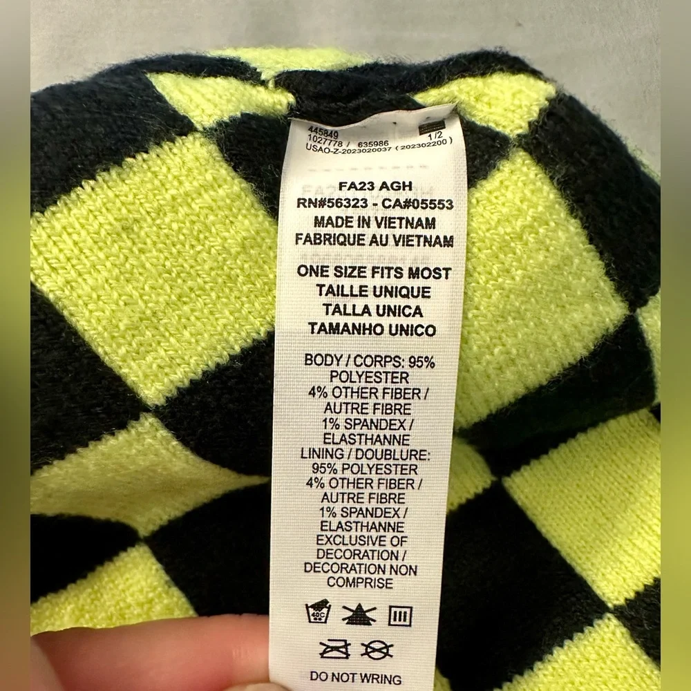 Nike Boys Reversible Beanie in Black, Gray and Neon Yellow